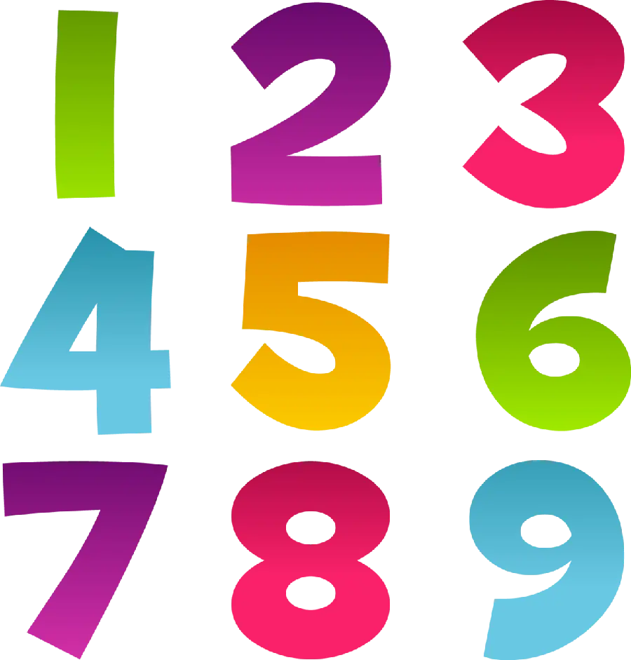 Colorful Mathematical Numbers png