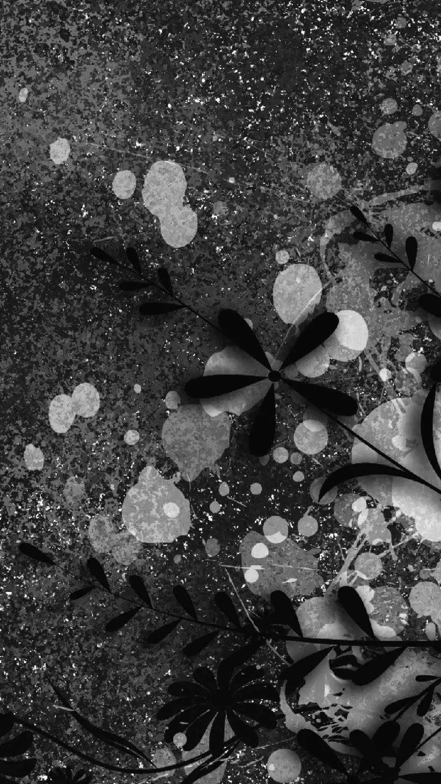 Download Black and White Combination Wallpaper With leaves and dew