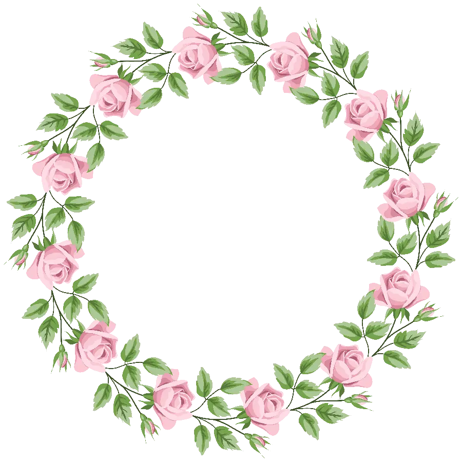 Circular photo pink flowers png