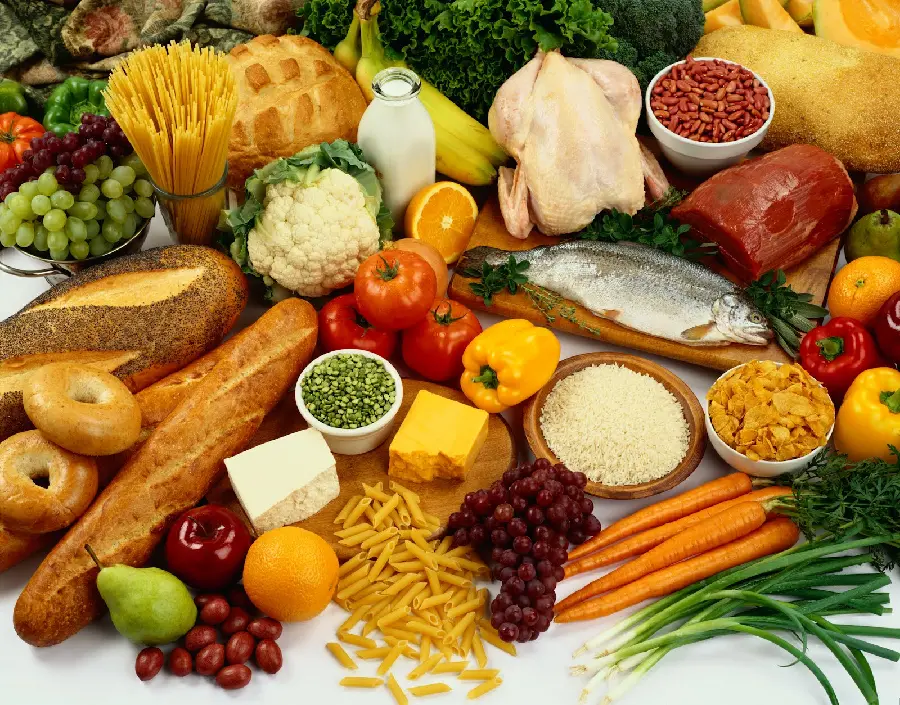 New image of various and colorful foods in Full HD quality 