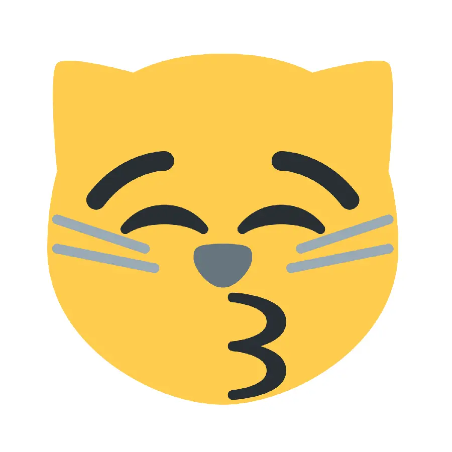 Download the image of a sweet and loving cat emoji in PNG format