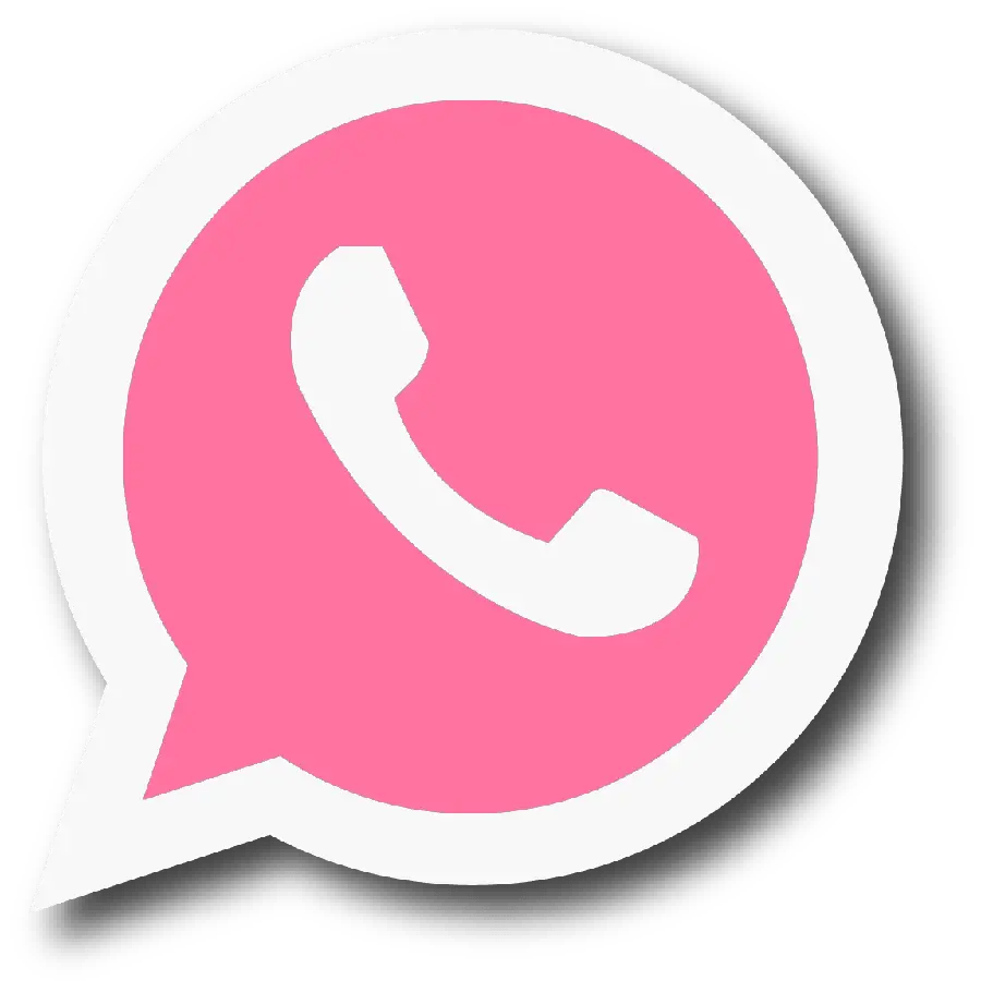 Pink girly WhatsApp logo without background