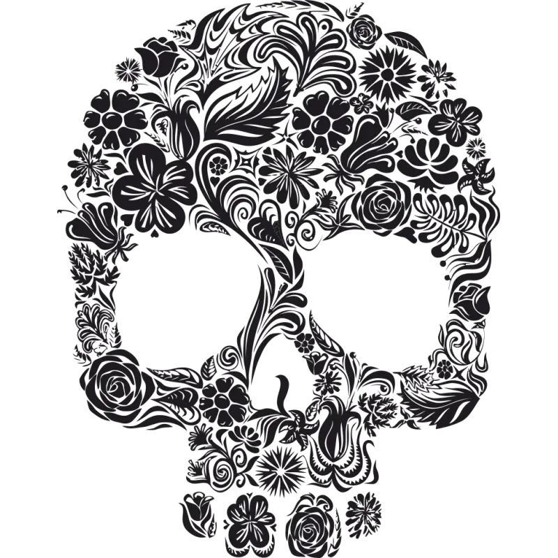 Admirable Skull Teleportation Design with Pure Flower Design