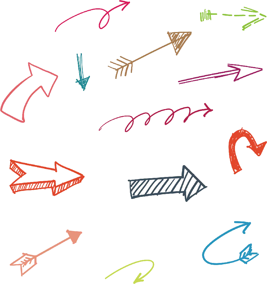 Free Vector Handwritten Directional Arrows