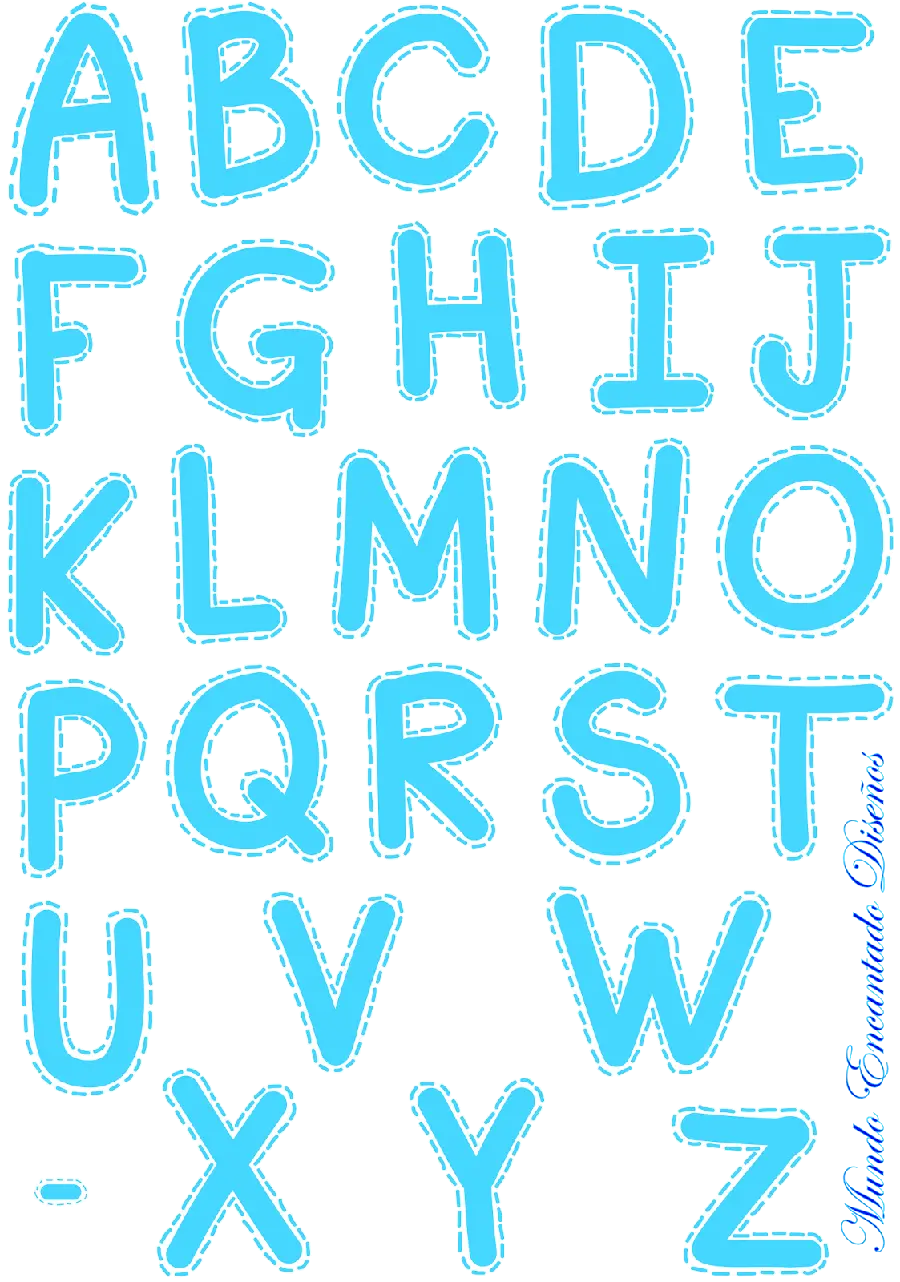 Photo of cartoon blue English letters