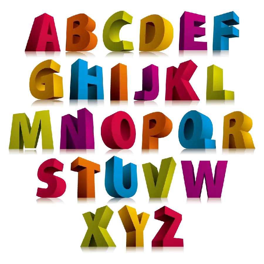 Colored English letters photo