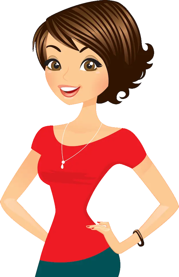 Popular png of a happy and confident foreign girl for making an educational clip 