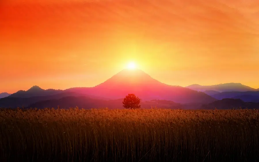 The Most Beautiful Sunset Stock Photo for Banner Printing