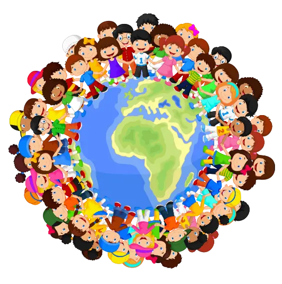 Image of peace and happiness in children around the world despite cultural diversity