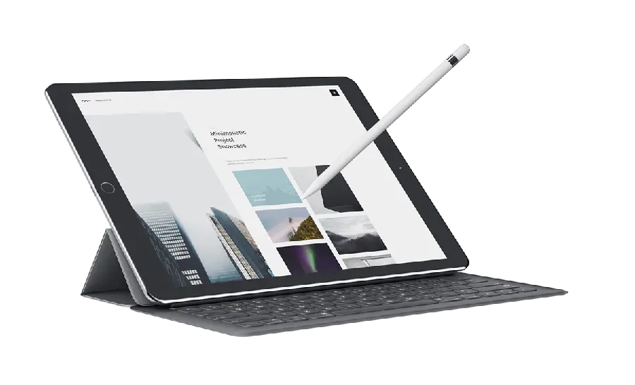 Download teleported image of a tablet and digital pen in png format