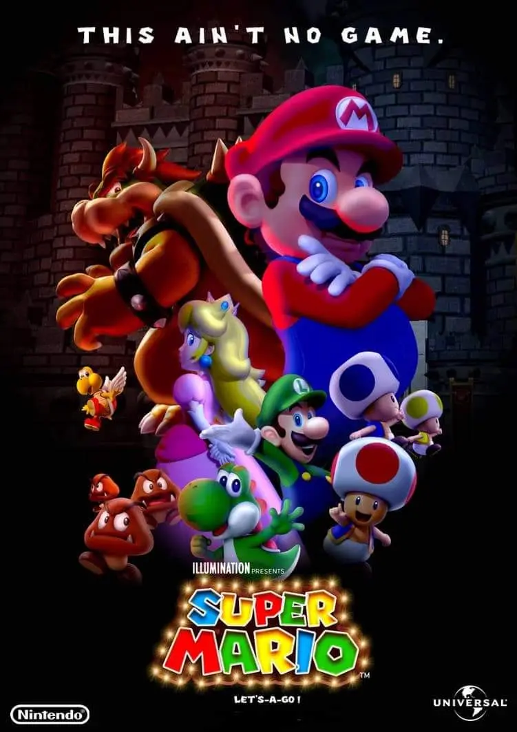 Official poster of the spectacular Super Mario Bros movie for Instagram