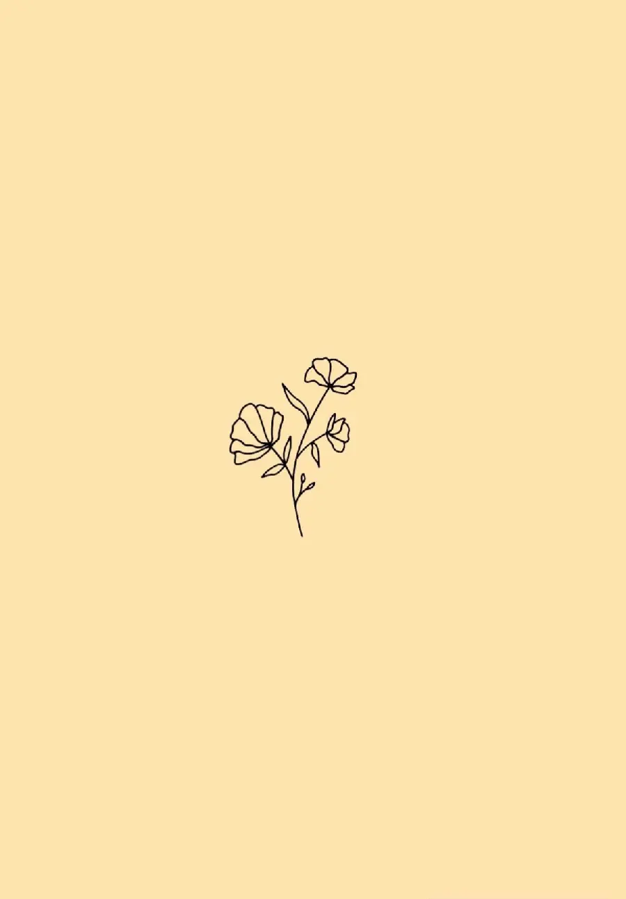 Cute minimal background with yellow flower design for SamSung