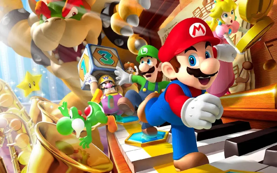Cool photo of escaping from Bowser in the spectacular animationSuper Mario