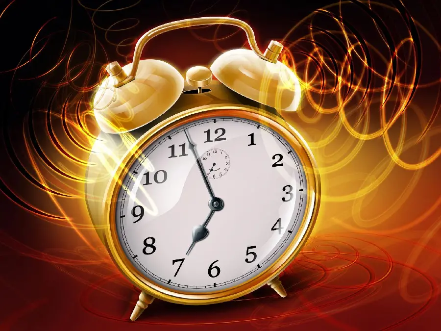 Golden and glittering clock background suitable for PowerPoint