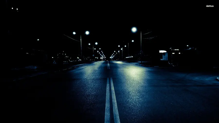 Dark two-way street in a profile art frame
