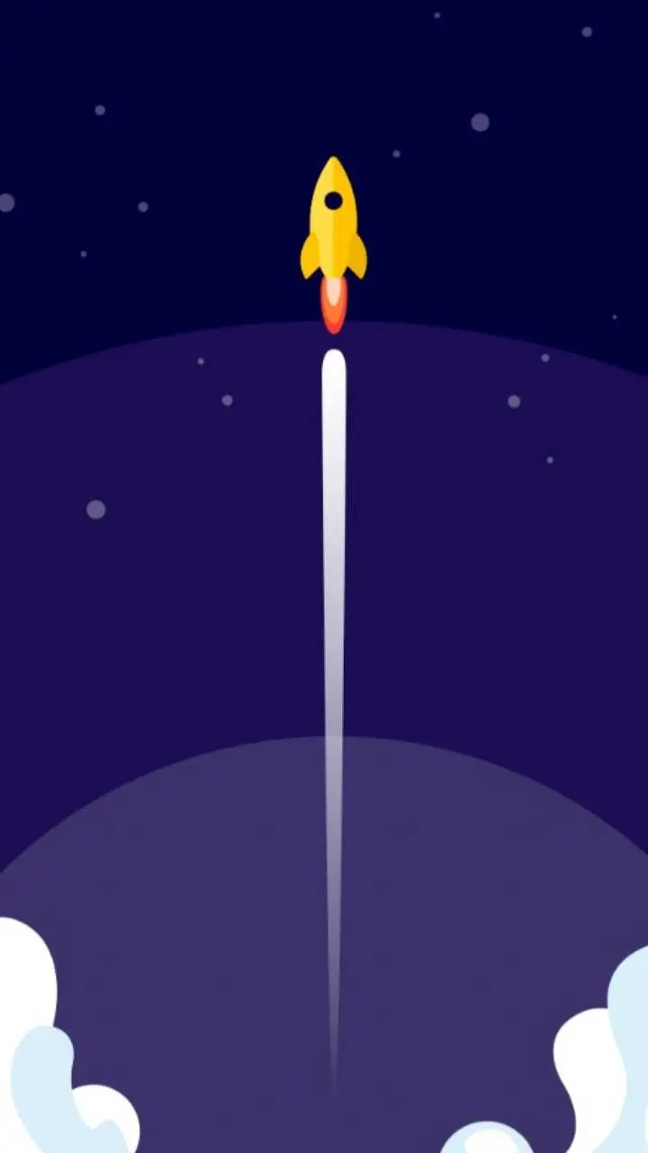 Cartoon rocket launching wallpaper for your phone