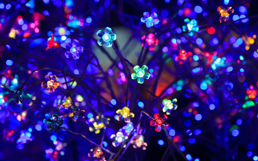 Cute and beautiful girly background with flower string light design