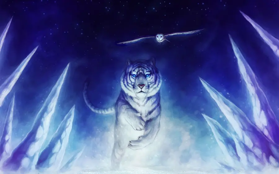 Admirable Photo of Powerful Tiger from Front with Cool Color Theme 1401