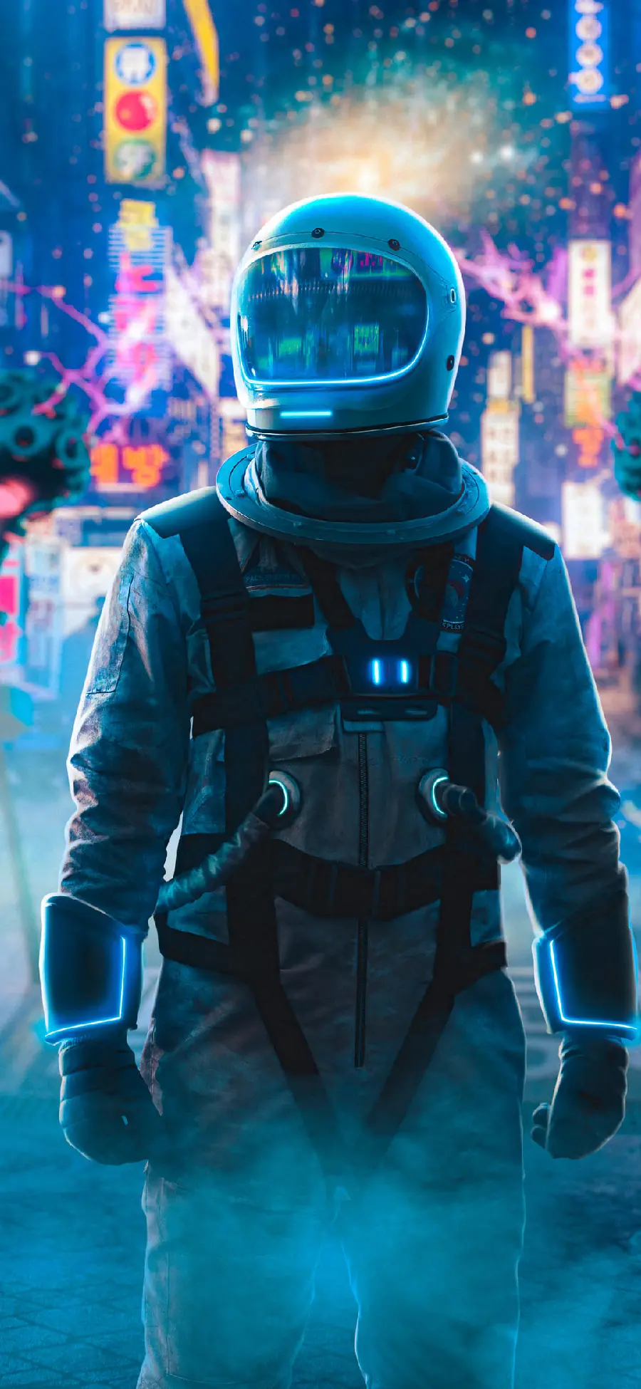 Cool boyish background with powerful astronaut design 2023 