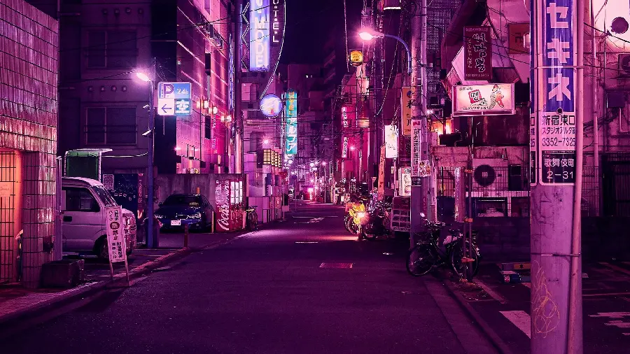 Beautiful Purple Street Background Photo in Japan for Instagram