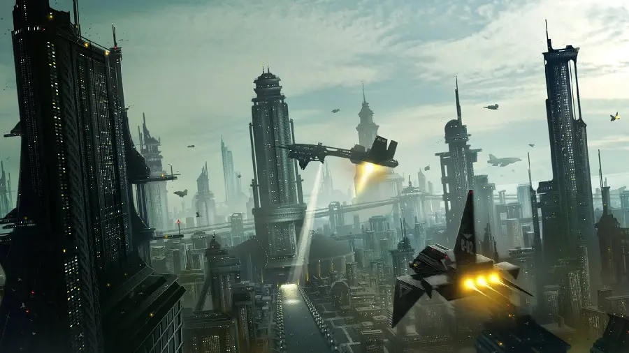 The Hottest 8K Sci-Fi Wallpaper of Strange Light Rockets
