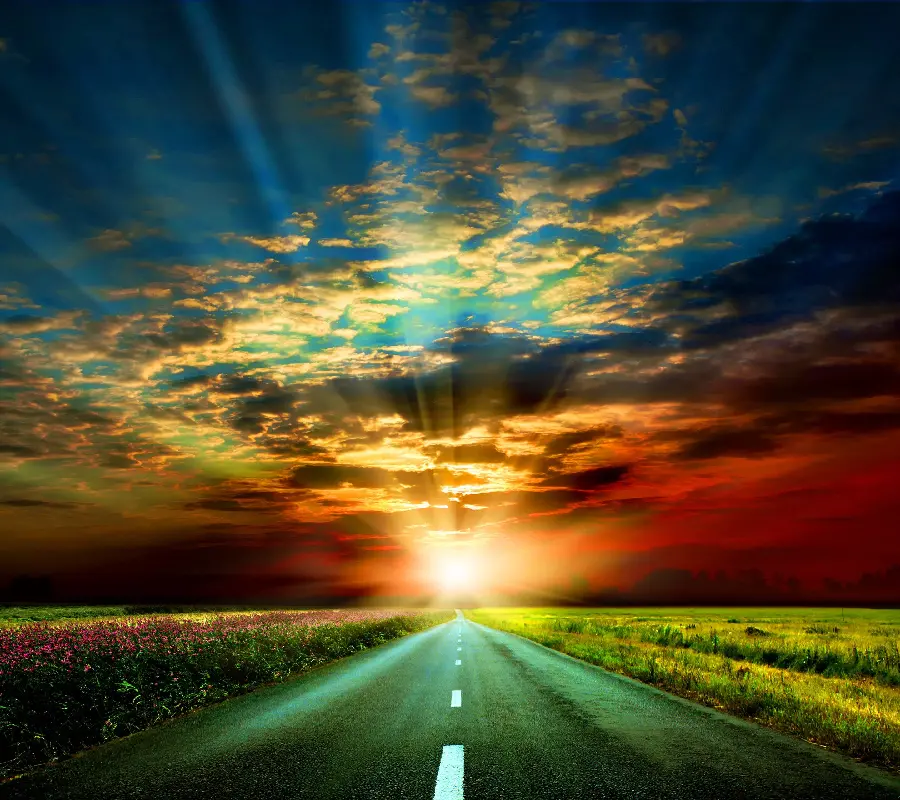 Download profile picture with road and sunset theme