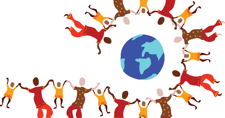 Beautiful and peaceful photo of the diversity of nations and the preservation of human rights in png format