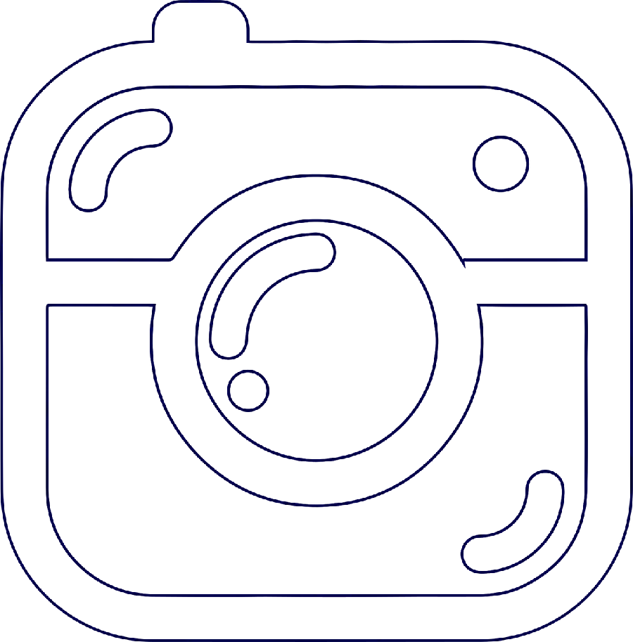 Instagram Logo Design with Thin Black Lines without Background