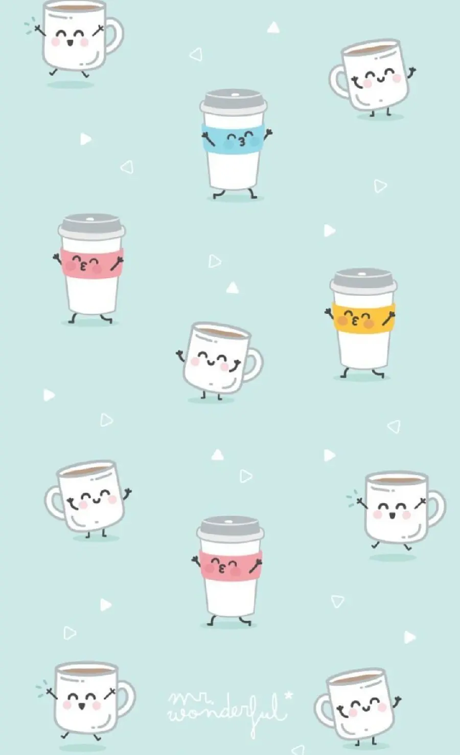 Fantasy wallpaper of mug and coffee cup with cute blue theme