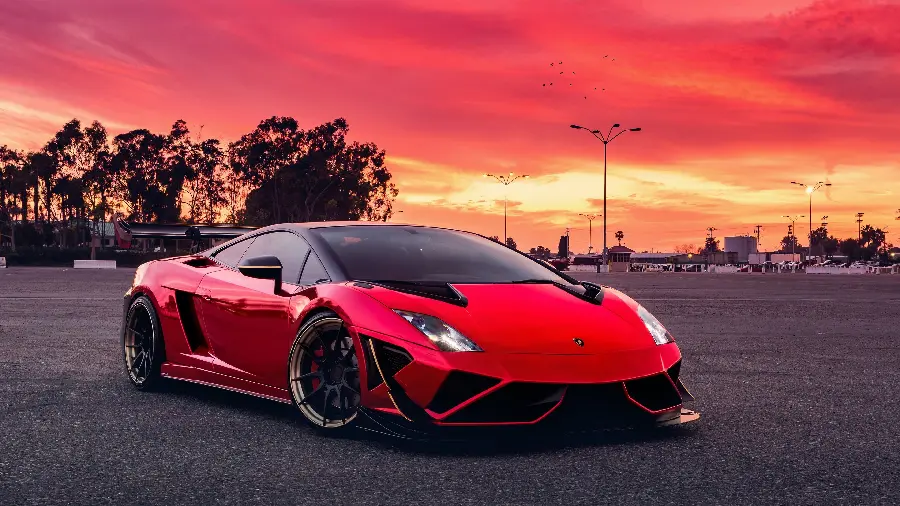 A beautiful and interesting photo of a red sports car with excellent quality 