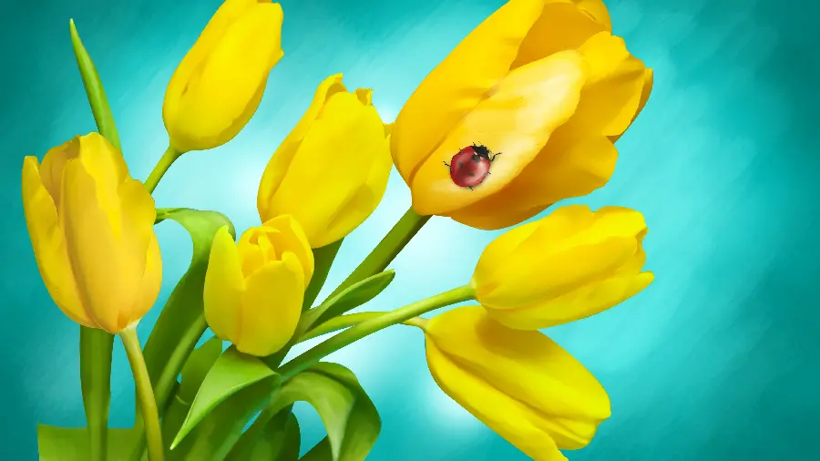 Beautiful photo of a yellow flower for computer wallpaper