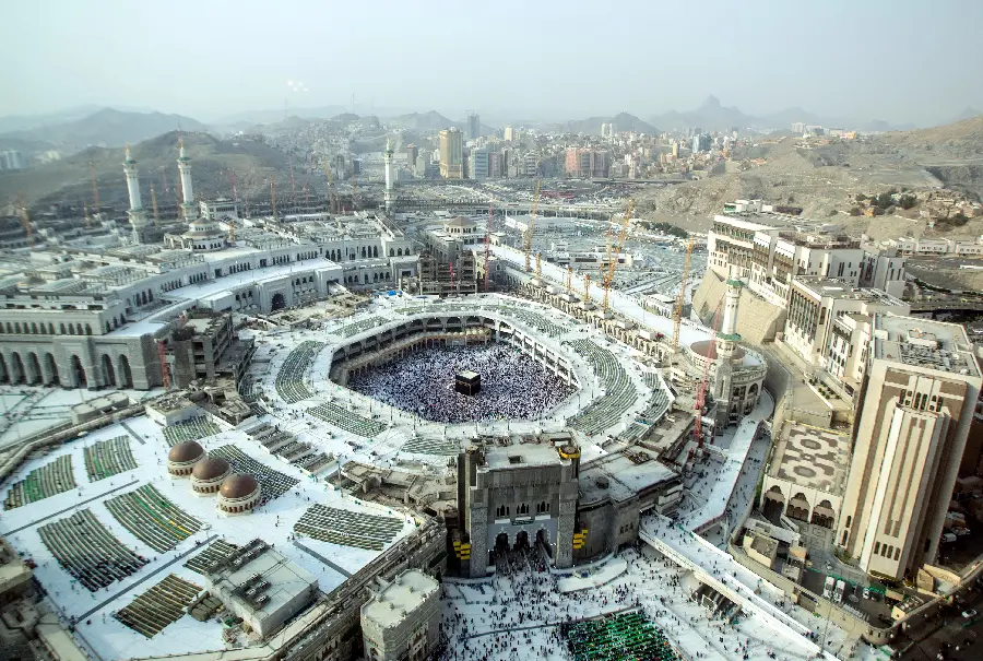 Amazing Picture of the Dream City of Mecca for Printing on a Board