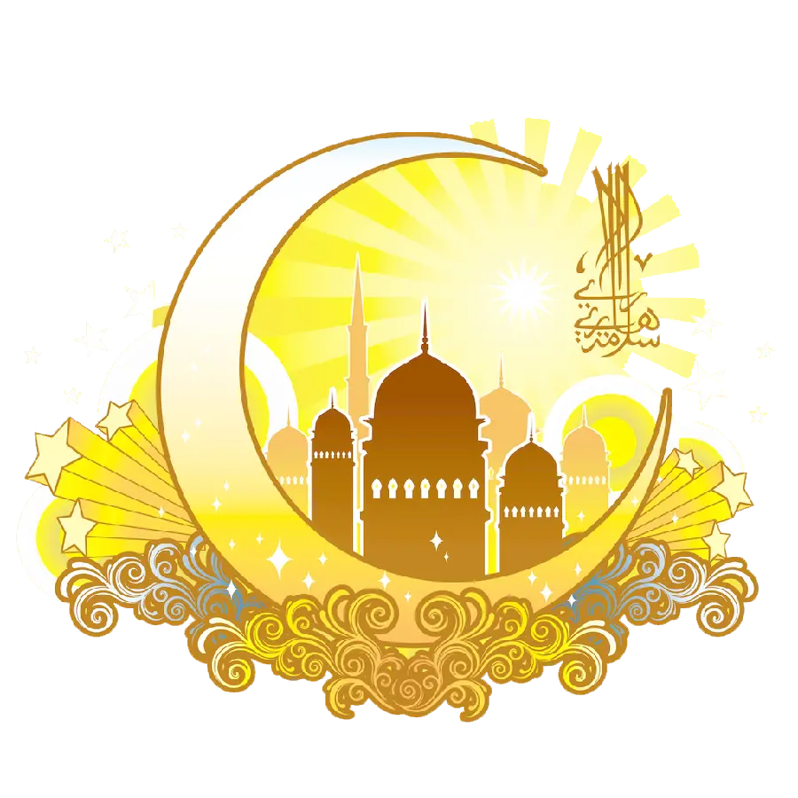The most beautiful golden shining Ramadan image for Photoshop 