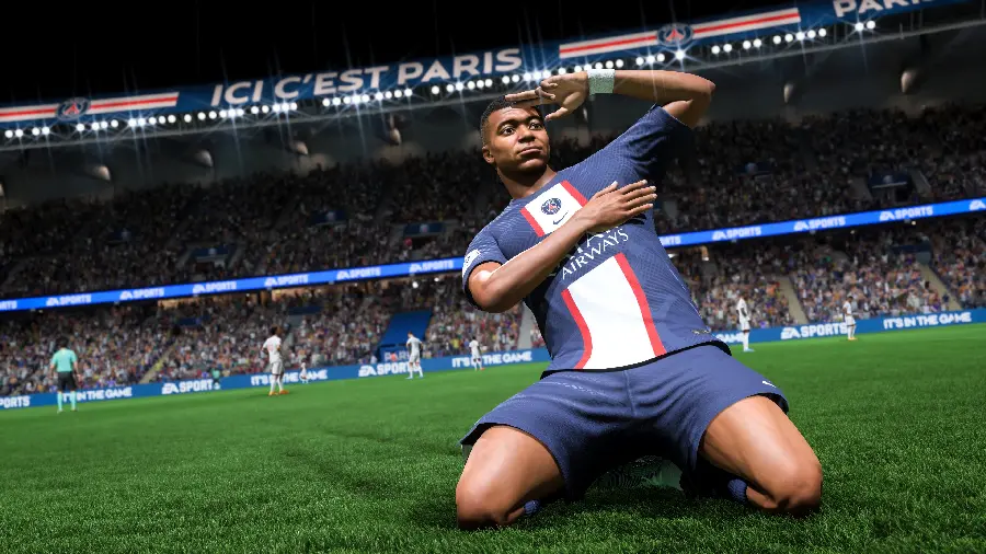 Happiness after Mbappe's goal for Parsi German in FIFA 23
