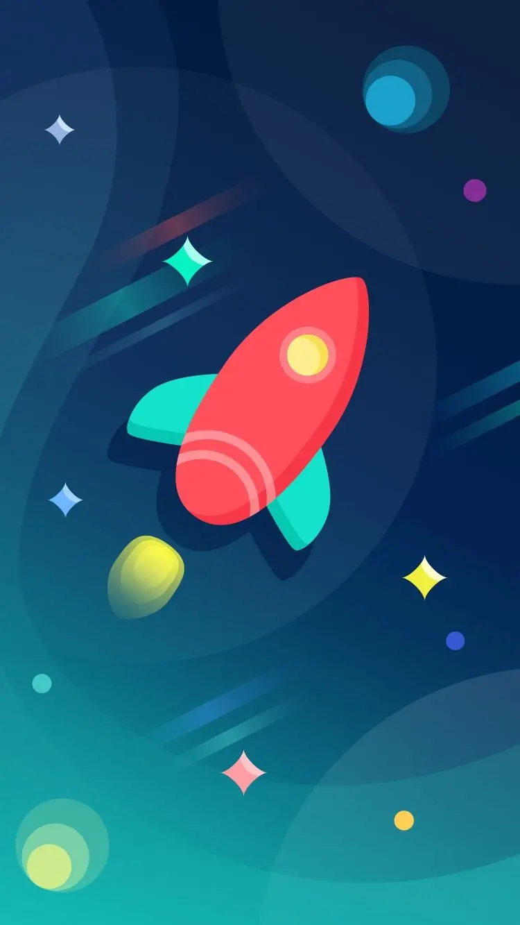 Amazing and cute wallpaper of a beautiful rocket with a magenta color 