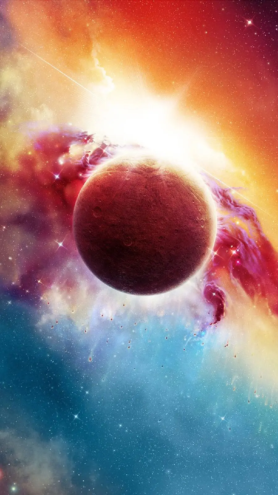 The most beautiful of Earth photo with colorful galaxy theme