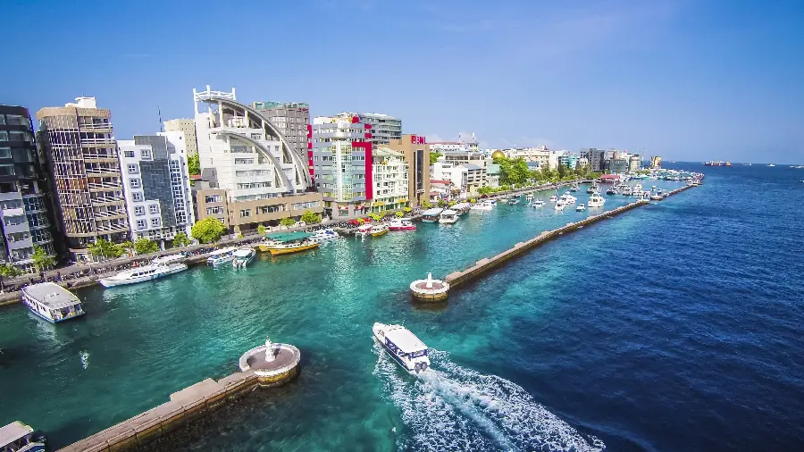 Interesting background of blue sea with big ships 