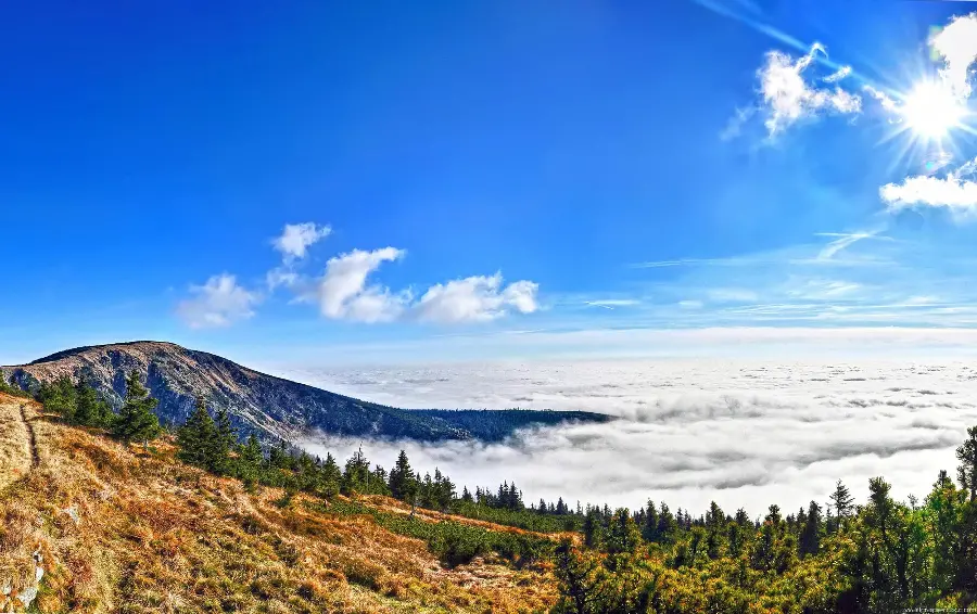 Beautiful photo of clouds in the Czech nature