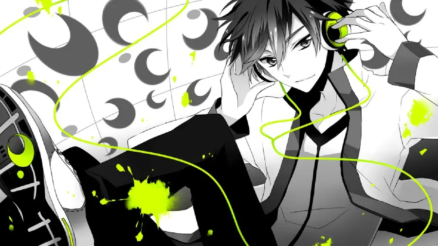 Anime boy picture and headphones