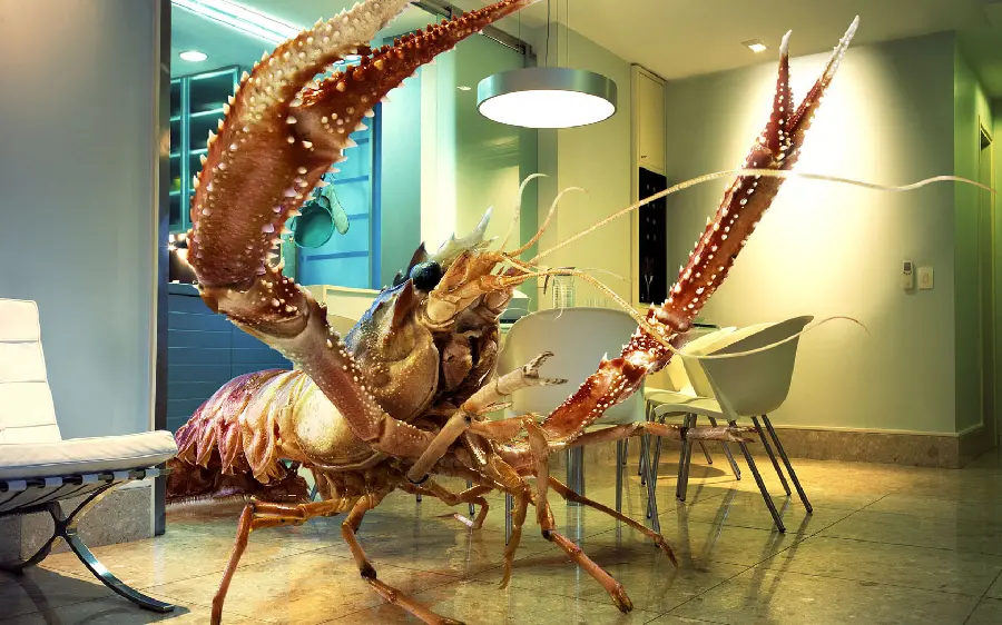 Strange image of a giant scorpion in theExcellent quality house 