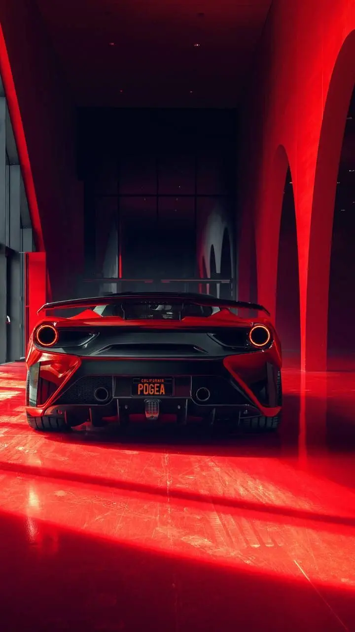 Interesting and spectacular background of a red car with quality Top 