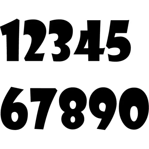 Mathematical numbers with black and large font