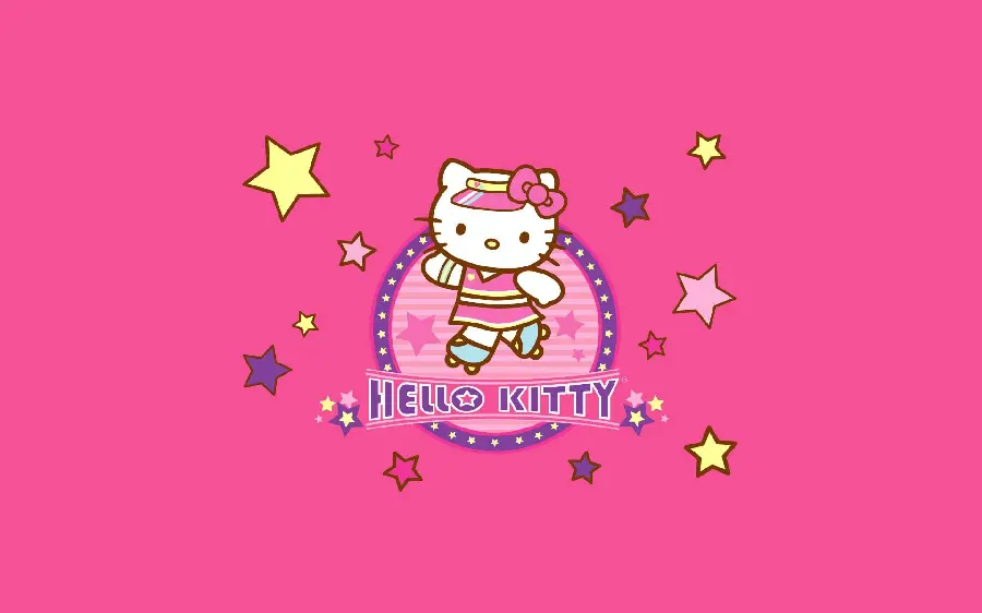 Pink Hello Kitty wallpaper with beautiful star design