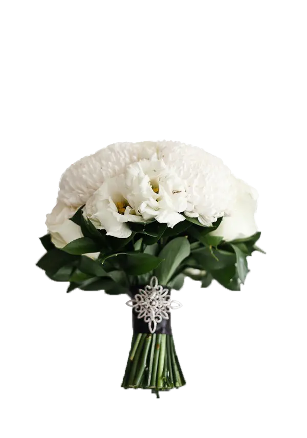 White rose bouquet png file for virtual wedding congratulations