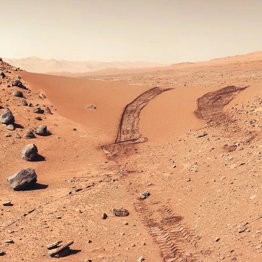 Image of the rocky surface of Mars or Mars in Full HD quality 