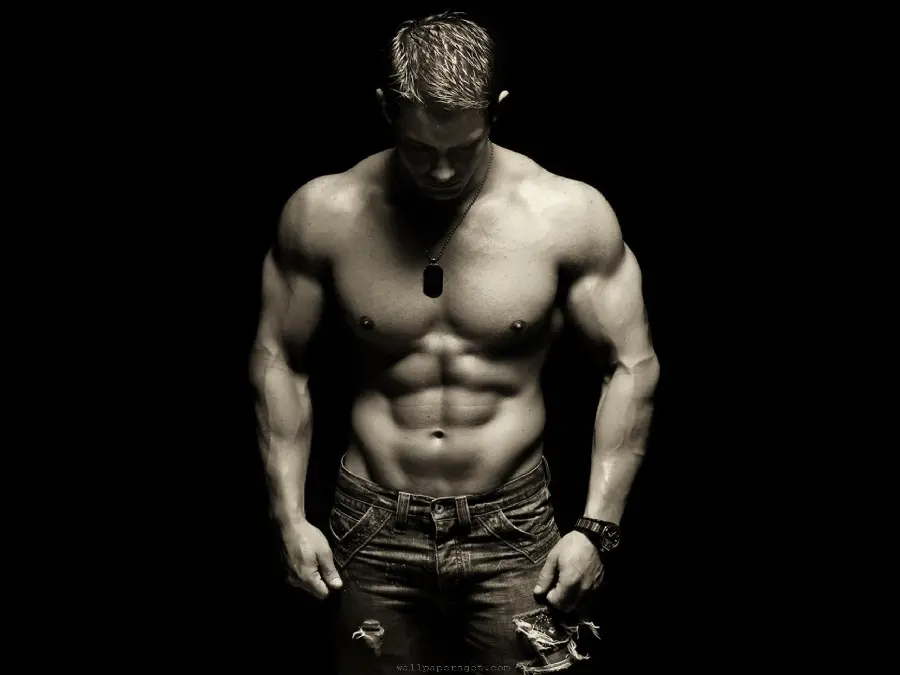 Luxury boy profile photo of a bodybuilder with a six-pack