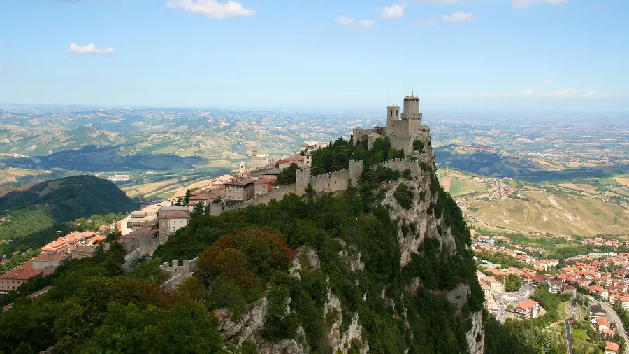 High quality photo of the most magnificent castle in the world on the top of the mountain