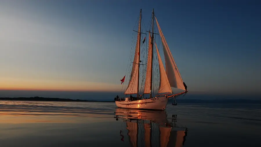 Background Dreamy full hd design of a sailboat in the Pacific Ocean