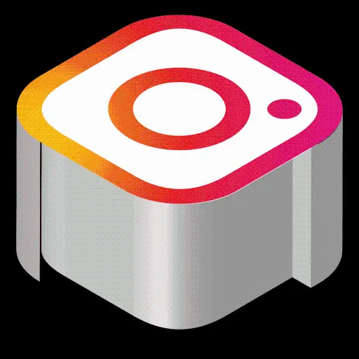 3D and prominent Instagram logo cut out PNG