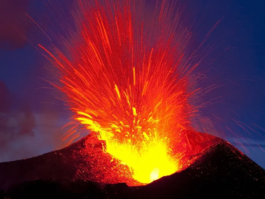 Amazing Exciting Volcano Eruption Background for Laptop Computer